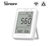 SONOFF SAWF-08P AirGuard CO2 Matter Over WiFi, Monitor de Calidad del Aire, Medidor de Temperatura y Humedad, Alarma de Sonido y Luz, Datos Históricos