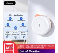 SONOFF SNZB-02M AirGuard TH Sensor Zigbee de Temperatura, Humedad y Presión del Aire, Monitor 5 en 1 con Punto de Rocío y VPD, Compatible con Zigbee 3.0