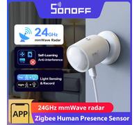 SONOFF SNZB-06P24 Sensor de Presencia Humana Zigbee Preciso, Radar de Onda Milimétrica de 24GHz con Sensor de Luz, Funciona con Apple Home a través de Matter Bridge
