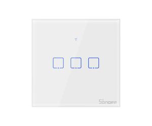 Sonoff T0EU3C-TX Branco - Interruptor de Parede Táctil Triplo WiFi