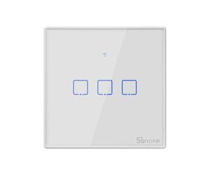 Sonoff T1EU3C-TX Branco Interruptor de Parede Táctil Triplo Smart WiFi+RF