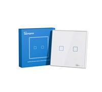 SONOFF T2EU2C-RF Botão de pressão, painel de parede tipo 86, controlo remoto sem fios RF Sticky 433 MHz, controlo bidirezionale, sem necessidade de fios, é necessária bateria (não incluída), 2 Gang