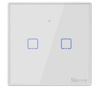 Sonoff T2EU2C-TX Branco Neve Interruptor de Parede Táctil Duplo WiFi+RF