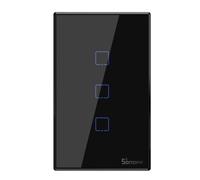 Sonoff T3US3C-TX Interruptor Táctil WIFI Rf 3 Botones Negro Alexa Google