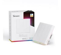 SONOFF T5 Interruptor de Pared Inteligente, Interruptor de Luz Táctil WiFi, Interruptor Fuego Cero，el Panel es Extraíble y Reemplazable, Modo de Iluminación Ambiental, Efectos de Luz (T5-4C-86)