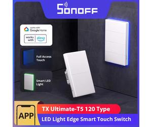 SONOFF T5 US WiFi interruptor de pared inteligente IR acceso remoto completamente táctil luz LED multisensorial eWeLink Control de voz a través de Alexa Google