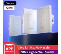 SONOFF ZBM5 SwitchMan Zigbee interruptor de pared inteligente compatible con sin cable neutro y neutro modo de relé de separación funciona con el asistente doméstico ZBM5-2C-120W