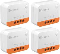 SONOFF ZBMINIL2: Interruptor inteligente Zigbee, juego de 4 unidades, interruptor inteligente de 2 vías (no requiere cable neutro), interruptor de iluminación inteligente Zigbee 3.0 (requiere un hub),