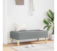 SooIarix Banco de tela gris claro con cojín, banco de 113 x 57 x 39 cm, patas de madera contrachapada, 2 plazas para salón, cojín para banco, comodidad, juego de carpa de cerveza con estilo de