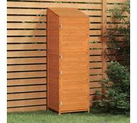 SooIarix Cobertizo marrón de madera maciza de abeto, 55 x 52 x 174,5 cm, con marco estable para cobertizos de jardín, herramientas, cortacésped, caja de bicicleta, protección contra la intemperie y
