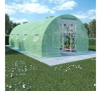 SooIarix Invernadero de 18 m², 600 x 300 x 200 cm, color verde, con marco de acero galvanizado y malla de polietileno de 140 g/m², 8 ventanas, puerta, ideal para verduras, hierbas, plantas, protección