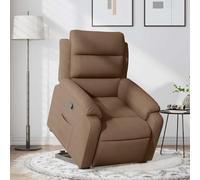 SooIarix Sillón de relax con ayuda para levantarse, tejido marrón, eléctrico, función manual, cómodo acolchado, 75 x 92,5 x 100 cm, hasta 110 kg, para personas mayores, salón