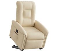 SooIarix Sillón de relax con ayuda para levantarse, tela crema, eléctrico, manual, soporta hasta 110 kg, para personas mayores, cómoda experiencia de asiento