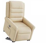 SooIarix Sillón de relax con ayuda para levantarse, tela crema, eléctrico, reclinable manual, soporta hasta 110 kg, para personas mayores