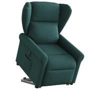 SooIarix Sillón de relax eléctrico con ayuda para levantarse de tela, color verde oscuro, 72,5 x 87 x 100,5 cm, para personas mayores, soporta hasta 110 kg