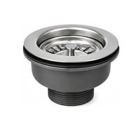 SopimusZ Cesta de fregadero de cocina de 85 mm de diámetro, tapón de drenaje de acero inoxidable y PVC, accesorios universales de repuesto para fregadero