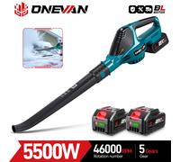Soplador de aire eléctrico sin escobillas de 5500W, 46000RPM, inalámbrico, eficiente, hoja, nieve, polvo, herramienta potente para Pin de batería Makita de 18V Without battery
