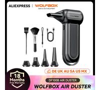 Soplador de Aire Eléctrico WOLFBOX DF100 - 150000 RPM de Súper Potencia, Motor sin Escobillas Recargable de 3 Velocidades para Auto/PC/Hogar/Exterior DF100