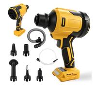 Soplador de aire inalámbrico compatible con DeWalt 18/20 V, 480 MPH 120000 RPM, motor sin escobillas, soplador de hojas de mano 7 en 1 para coche, PC, limpieza de taller