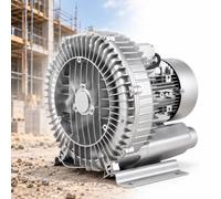 Soplador De Aire Vortex For Acuicultura, Diseño De Anillo De Alta Presión | Soplador Regenerativo 0.16-1.49HP For Peceras, Aireación De Aguas Residuales, Ventilador Centrífugo Industrial(1.1KW/220V)