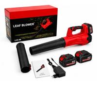 Soplador de Hojas a Batería 21V con 2 Baterías de 3000mAh y Cargador, Soplador Eléctrico Portátil de Alta Potencia, 2 Boquillas para Jardín, Patio, Garaje y Taller