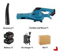 Soplador de hojas - Aspiradora de hojas - Herramienta eléctrica para jardín - 4500W - 6 velocidades - Con 2 baterías