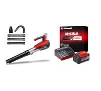 Soplador de Hojas con batería GP-LB 18/200 Li GK-Solo Power X-Change Einhell (Iones de Li, 18V, tecn. de rodete axial, Pot. de soplado 670m³/h, Set de Limpieza de canalones, Starter Kit 5,2 Ah