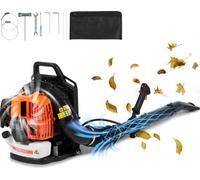 Soplador de hojas con motor de gasolina de 2 tiempos, capacidad de 62 cc, con un volumen de aire de 1110 CFM