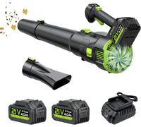 Soplador de hojas eléctrico a batería, sin escobillas, con 2 velocidades, modo turbo y un caudal de aire de 750 m³/h