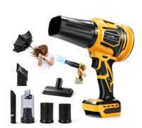 Soplador de hojas inalámbrico 2 en 1 y aspiradora para batería Dewalt de 20 | Motor sin escobillas, 0-42000 RPM, 600 CFM y 120 MPH, luz de trabajo LED, portátil y de mano, para el cuidado del césped y