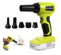 Soplador de Hojas inalámbrico para Ryobi 18V, Limpiador de Polvo portátil sin escobillas, 130.000 RPM Velocidad Ajustable y 5 boquillas para Patio Dormitorio casa (sin batería)