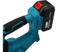 Soplador de hojas inalámbrico, velocidad de 144 km/h, material ABS, color azul. Incluye batería. Ideal para jardín y entrada de la casa