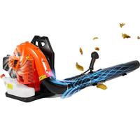 Soplador de hojas VEVOR, tipo mochila, motor de 79 cc, 2 tiempos, funciona con gasolina, con depósito de combustible de 3 litros, volumen de aire de 930 CFM, velocidad de 184 MPH, ideal para el cuidad