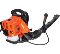Soplador de hojas Wiltec de 1,7 CV, modelo para uso con mochila, soplador de hojas a gasolina con depósito de 1,2 litros, soplador de hojas a gasolina de un solo mando, incluye boquillas