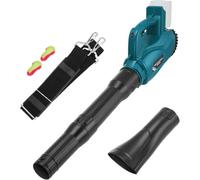 Soplador de polvo eléctrico, aspirador de hojas compatible con batería Makita de 18 V, 6 velocidades de hasta 297 km/h, gran volumen para construcción, casa, jardín, cuidado del césped