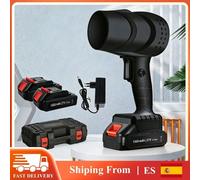 Soplador Eléctrico Inalámbrico Turbo de Alta Velocidad 36000rpm, Soplador de Nieve, Polvo y Hojas, Ventilador de Mano, Herramienta de Soplado de Aire para Batería de 21V 2x Battery Set Black