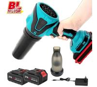 Soplador eléctrico sin escobillas 2 en 1, 3 velocidades, inalámbrico, para soplar hojas y nieve, aspirar polvo, herramienta de succión para batería Makita de 18V. 2 Battery 1 EU Plug