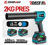 Soplador Eléctrico Turbo Sin Escobillas ONEVAN 400M/S, 4000W, Inalámbrico, Portátil, Para Soplar Hojas, Herramienta de Alta Potencia, Compatible con Batería Makita de 18V 2 Battery Set