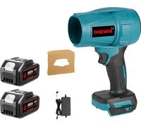 Soplador turbo, 2000W de potencia, motor sin escobillas, set con 2 baterías de 588VF