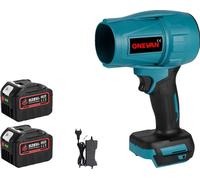 Soplador turbo eléctrico, con una potencia de 2000W, velocidad del viento de 200 m/s, y un juego de 2 baterías de 928VF