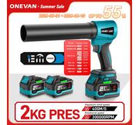 Sopladores Turbo eléctricos sin escobillas de 4000W, 300000RPM, ventilador de chorro, soplador de hojas de mano, herramienta de soplado de polvo para pines de batería Makita de 18V 2 Battery EU Plug A