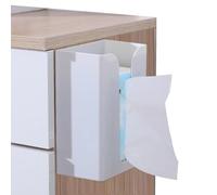 Soporte adhesivo de pared para caja de pañuelos, dispensador de pañuelos faciales de polipropileno, sin perforar, moderno y rectangular para baño, cocina, dormitorio y oficina (gris, L)