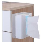 Soporte adhesivo de pared para caja de pañuelos, dispensador de pañuelos faciales de polipropileno, sin perforar, moderno y rectangular para baño, cocina, dormitorio y oficina (gris, S)