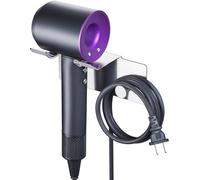 Soporte autoadhesivo de acero inoxidable Unyqoos® para secador de pelo – Soporte de pared para secadores de pelo, resistente al agua y a la corrosión, con almohadilla de silicona antideslizante, sin n