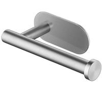 Soporte autoadhesivo para papel higiénico Ibzoa® fabricado en acero inoxidable SUS 304 cepillado, con dimensiones de 15 x 8,5 x 4,5 cm. Montaje sin taladro, sistema 3M