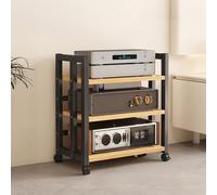 Soporte AV ajustable de 4 niveles para cine en casa, estante multimedia resistente con diseño al aire libre, almacenamiento para consolas de juegos de TV y equipos de audio (80 x 40 x 90 cm)