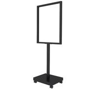 Soporte Cartelera, Pantalla De Doble Cara De Pie Titular De La Señal, Metal Titular Del Cartel Con Rueda Para Interior Exterior Almacenar Publicidad Centro Comercial ( Color : Black , Size : 37x37x139