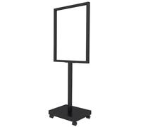Soporte Cartelera, Pantalla De Doble Cara De Pie Titular De La Señal, Metal Titular Del Cartel Con Rueda Para Interior Exterior Almacenar Publicidad Centro Comercial ( Color : Black , Size : 38x38x149