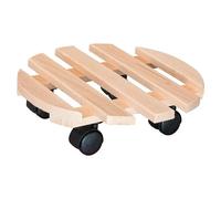 Soporte con ruedas para plantas (Diámetro: 30 cm, Redonda, Madera, Específico para: Plantas de hasta 100 kg)