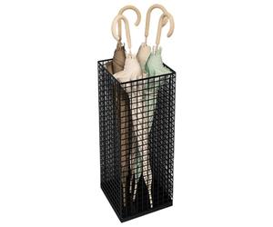 Soporte cuadrado de metal para paraguas, soporte de entrada para pasillo, diseño que ahorra espacio para sombrillas y caminatas, decoración moderna del hogar